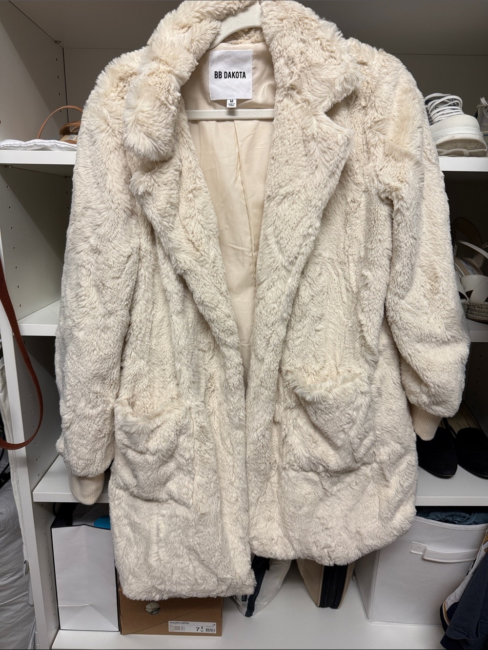 BB Dakota Cream Faux Fur Teddy Jacket